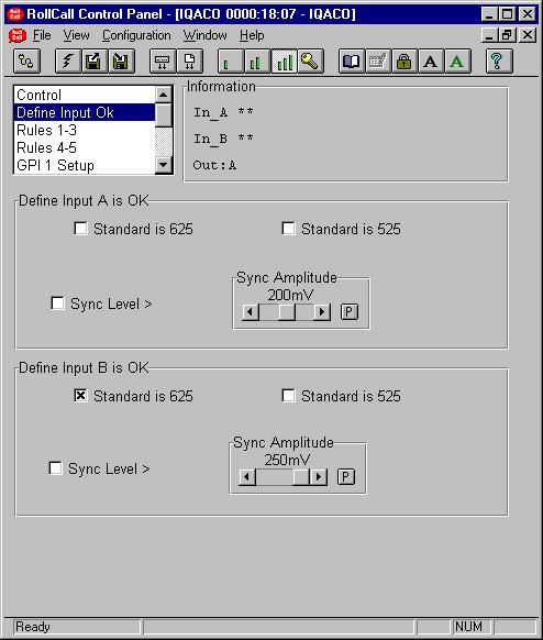 Define Input OK This screen allows the condition of an input to be defined such that it is considered as valid or OK.