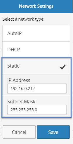 Or Select DHCP and your network automatically assign an IP address and
