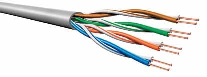Cables Category 5E CPR 6707 U/UTP Suitable for Gigabit Ethernet tested up to 200 MHz U/UTP CAT5E, unshielded 4-pair cable (100 Ohm), with PVC or LSZH (Low Smoke Zero Halogen) outer jacket, flame
