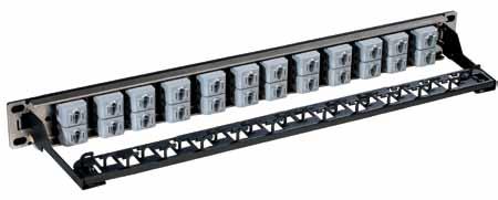Easy Crimp System Category 5E easy crimp Patch panels CAT 5E CCS 24-port patch panel, supplied with 24 Easy Crimp shielded or unshielded RJ45 jacks for transmission channels of Class D.