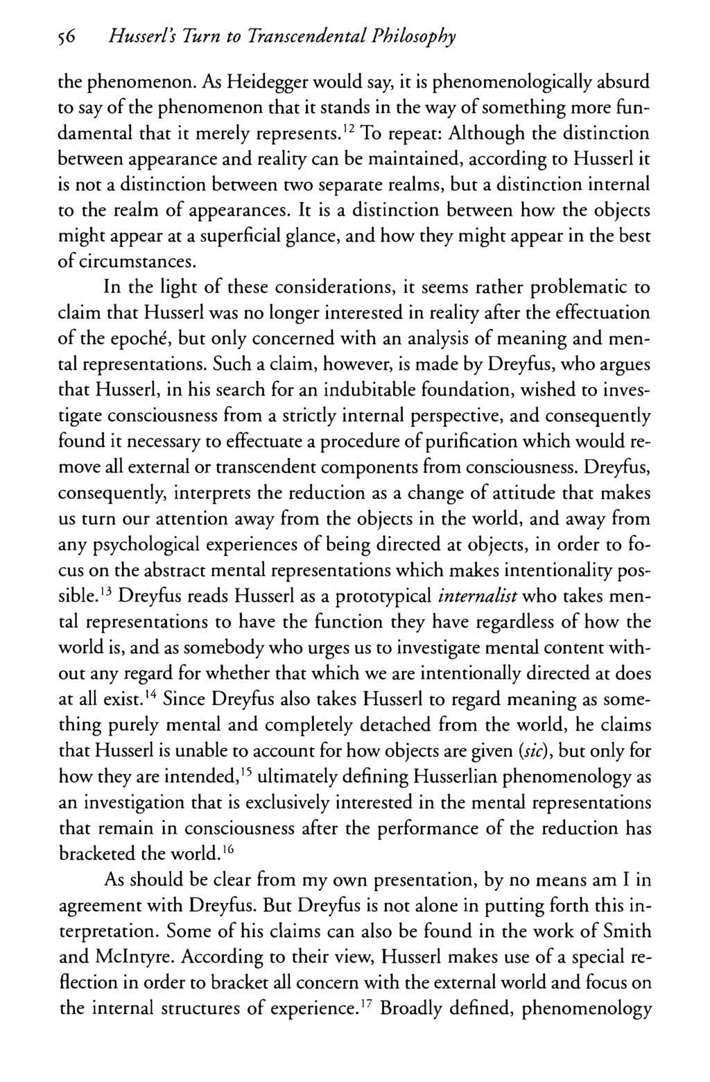 $6 Husserl s Turn to Transcendental Philosophy the phenomenon.