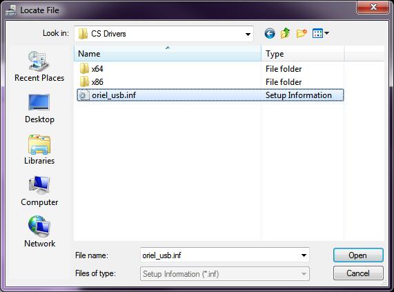 27 Navigate to the location of the USB driver on the computer