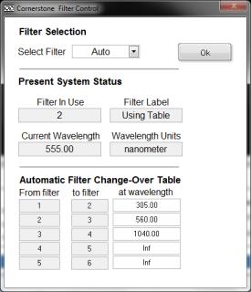73 18.3 FILTER SELECTION To select filters, go to the pulldown menu Monochromator Filters.