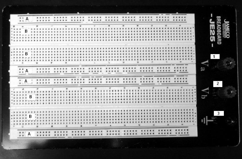 Component Layout Breadboard Jameco JE25 Breadboard 1660 Total Contact Points Breadboard #1 Total Contacts = 830 Breadboard #2 Total Contacts = 830 Left Buss Blue 50 Left Buss