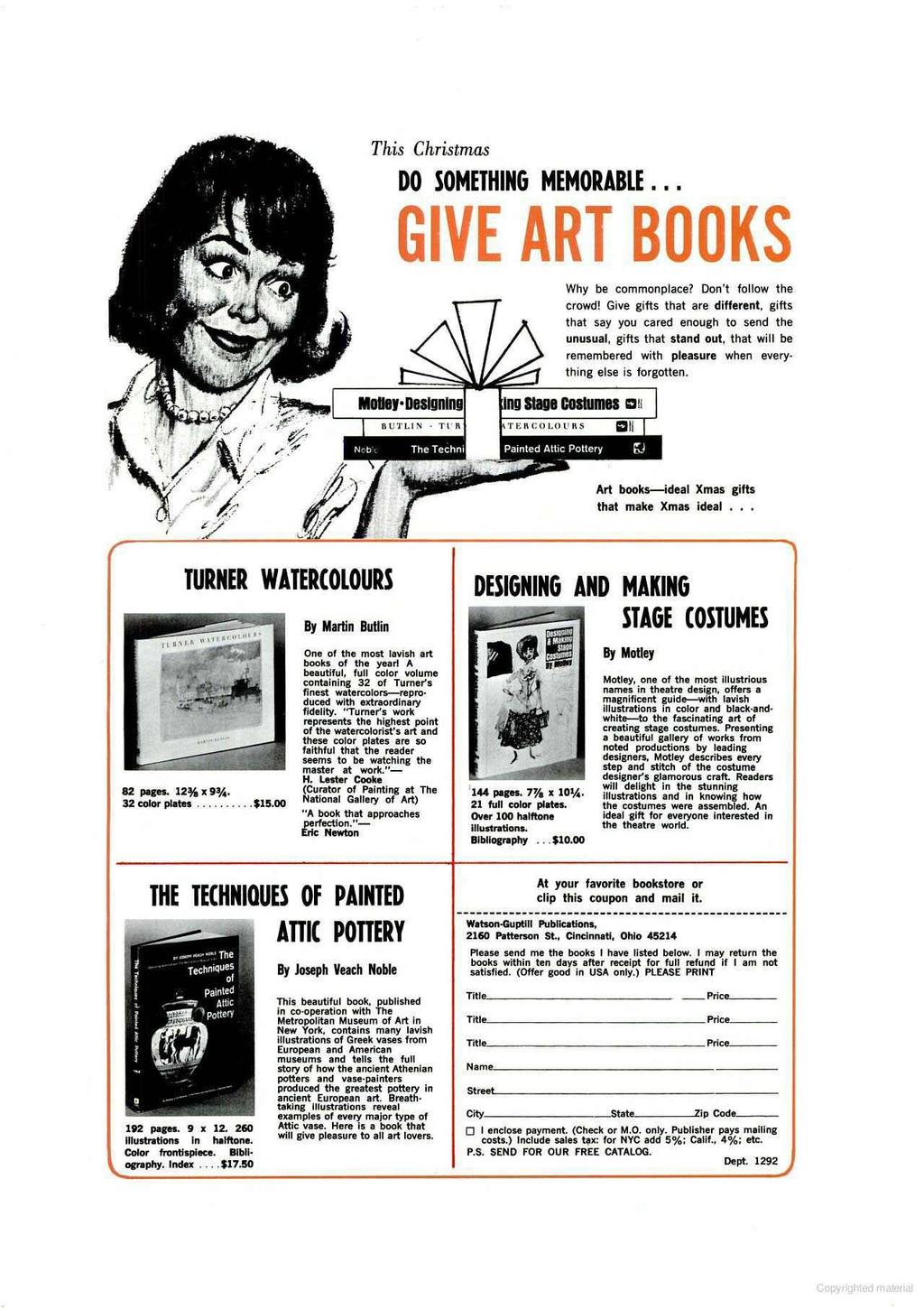 This Christmas DO SOMETHING MEMORABLE... GIVE ART BOOKS Why be commonplace? Don't follow the crowd!