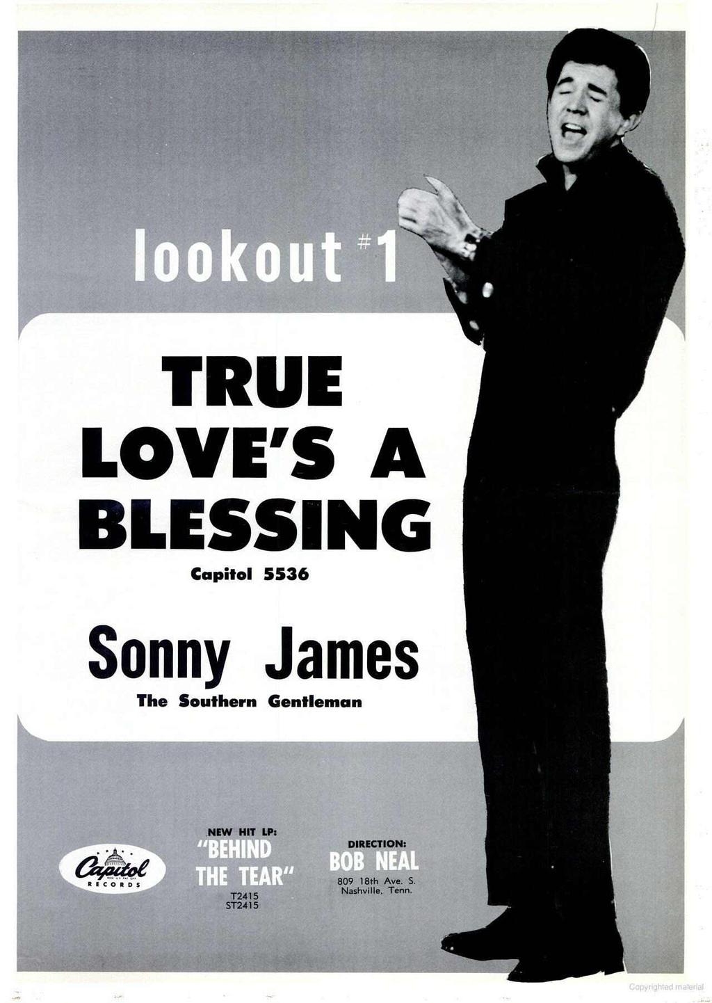 TRUE LOVE'S A BLESSING Capitol 5536 S onn Y James The Southern Gentleman