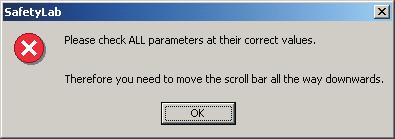 If you don t, the following message will appear: Bild 6.-8: "Parameter Overview" window Message on checking the parameter overview Note!