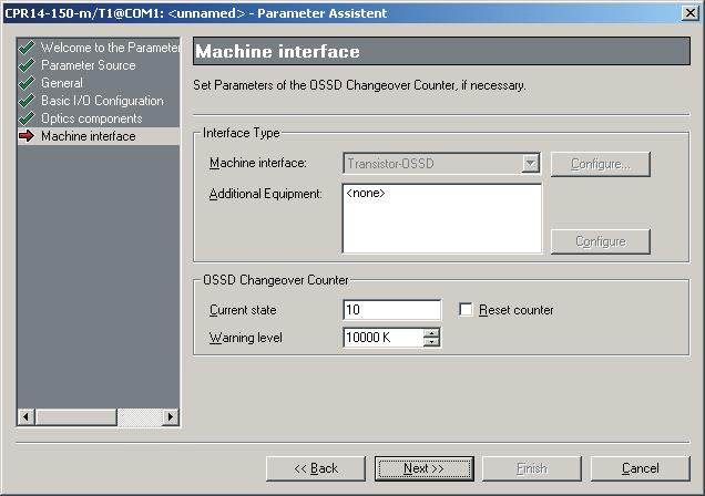 Standard Functions 7. Machine Interface The "Machine Interface" window displays data of the safety output (OSSD) of the receiver. Bild 7.