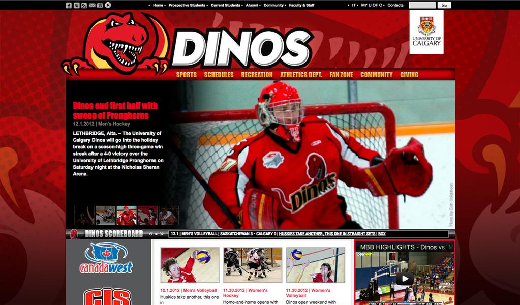 Relationship to the university brand The Dinos Athletics program exists as both a competitive and an academic enterprise within the University of Calgary.