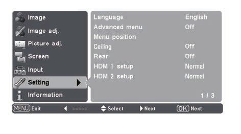 Setting Setting The Setting Menu allows you to set up other various functions described below.