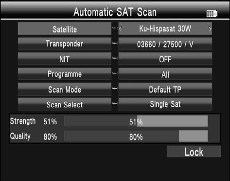 Use YZ key to move the cursor, then press OK to select the satellite of you want. NIT: press AB key to switch network searcher on/off. Program: TV search type ALL/FTA.