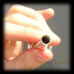 Insert the mouthpiece shank into the end of the lead pipe with a gentle twist.