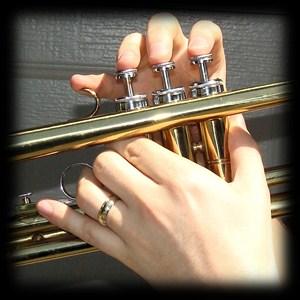 Holding the Trumpet Hand Position Without the trumpet, have the student let his or her arms hang loosely.