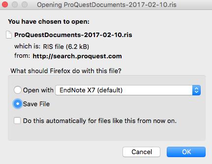 Getting started with EndNote X7 (Mac) Run your search in the database and select a the references you wish to add to your EndNote library by