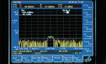 5 nm from peak) 87 dbm Optical Reception Sensitivity The MS9720A noise level is 87 dbm, so the tester is