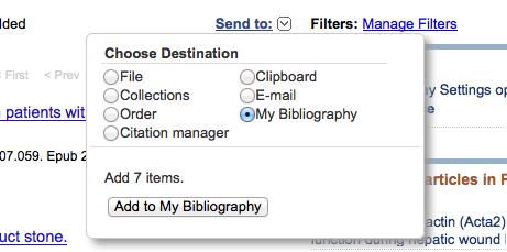 Adding Publications to My Bibliography from PubMed