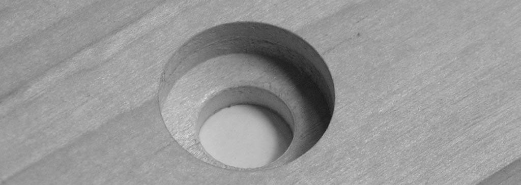 The bottom of a well made counterbore should be flat. In the following operations, accuracy is important, as is proper depth of the counterbore. Figure 3 below shows a properly drilled counterbore.
