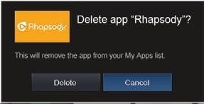 below. Deleting an App from the My Apps Tab To delete an app from your TV: 1.