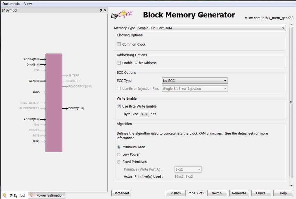 Figure 7 Block memory module (BRAM) configuration dialog Then click «Next».