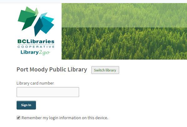 On the next page, enter your Library Card number.