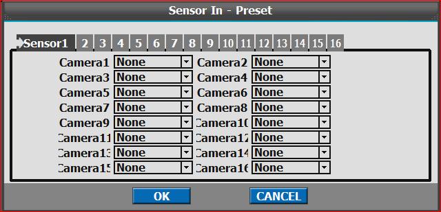 Also you can choose more than one action. Furthermore you can set the preset position number by motion detection.