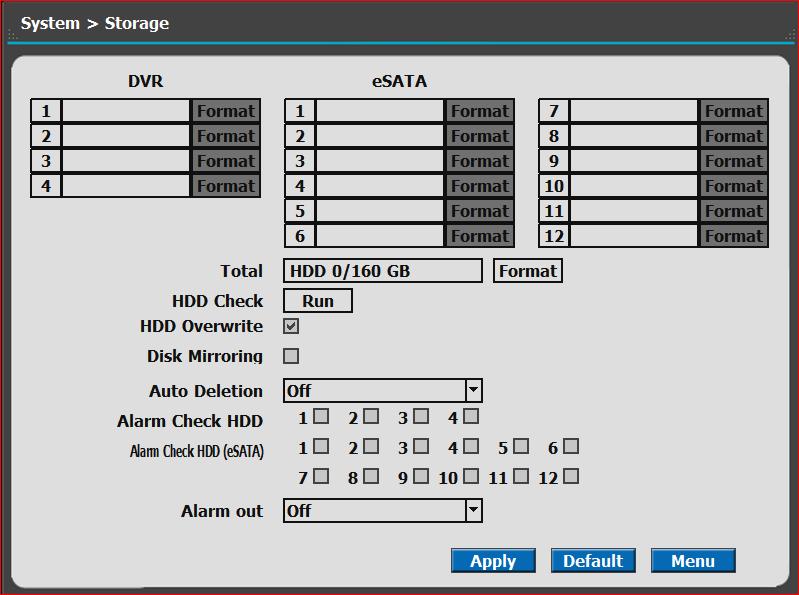 3) Storage Display the information and usage of the hard disk drives.
