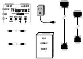 Package Contents 3. 4. 1. 2. 5. 6. 7. 1. TV Superscan 2 Enhanced 2. Power Adapter 3. 3-Row Male to 2-Row Male RGB Input Cable 4. 2-Row Male to 3-Row Female VGA Pass-through Cable 5.