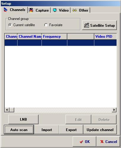 2.4 Setup utility for HyperMedia The setup utility will be different for different video sources and will display different video interfaces. 2.4.1 Channel setup properties LNB: Reset LNB setting.
