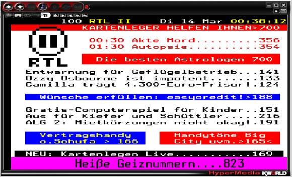 Click twice, you can see the full screen of Teletext. During operation, You just use mouse to control.