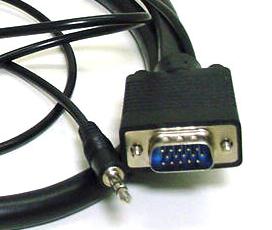 SVGA or The monitor cable One connector HD quality VGA video carries visual data only.