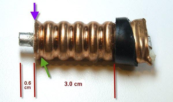 LDF4-50A End Dimensions From what I could tell, the reference point for the connector is the end of the copper shield tube, indicated with the purple arrow.