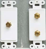 WHITE - INCLUDES FACEPLATE VHT-9095 SINGLE UNLOADED 3-HOLE INSERT MODULE - WHITE - INCLUDES FACEPLATE