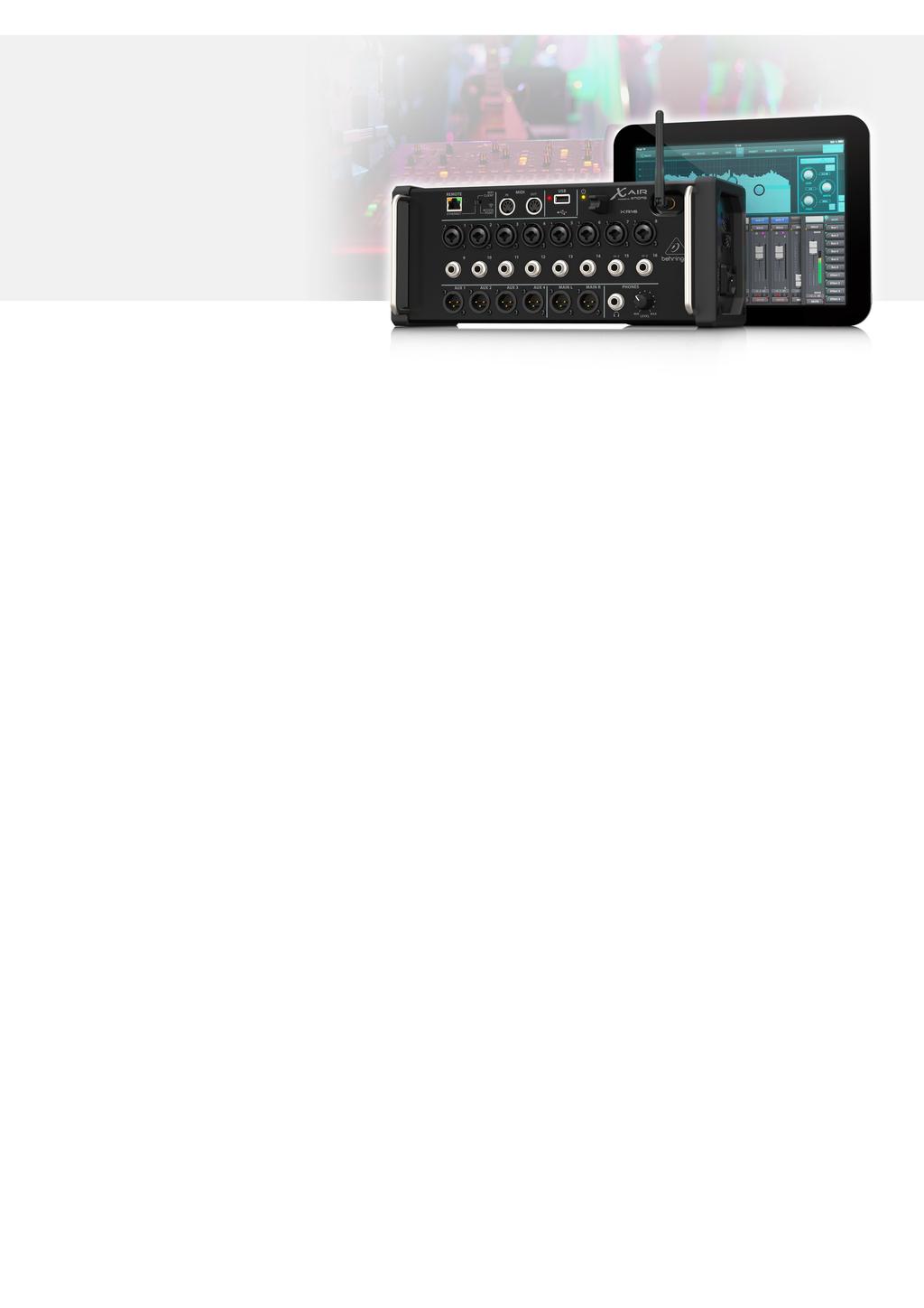 Product Information Document ipad*/android* tablet controlled 16-input digital mixer for studio and live application 8 award-winning MIDAS-designed, fully programmable mic preamps for audiophile