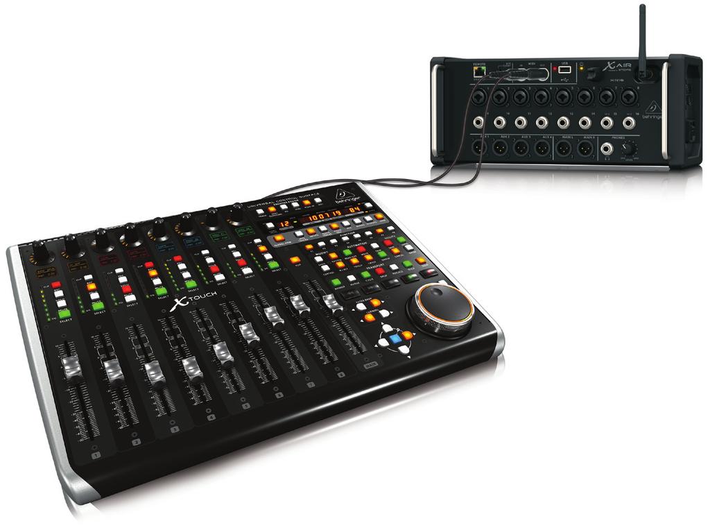 MIDI In/Out for Live Performance Controllers The physical MIDI I/O port on the mixer can also be used for connecting external MIDI controllers, such as BEHRINGER X-TOUCH or B-CONTROL products, for