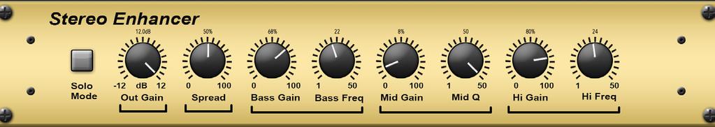 ENHANCERS let you emphasize the Bass, Midrange and Hi output at selectable frequencies, allowing you to