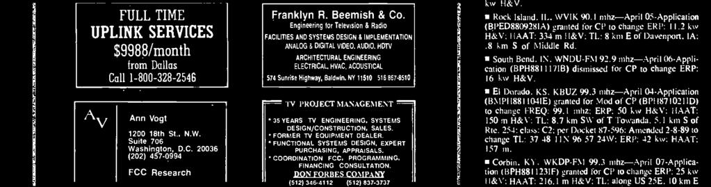 Baldwin. NY 11510 516867-8510 TV PROJECT MANAGEMENT 35 YEARS TV ENGINEERING, SYSTEMS DESIGN /CONSTRUCTION, SALES. FORMER TV EQUIPMENT DEALER. FUNCTIONAL SYSTEMS DESIGN, EXPERT PURCHASING, APPRAISALS.
