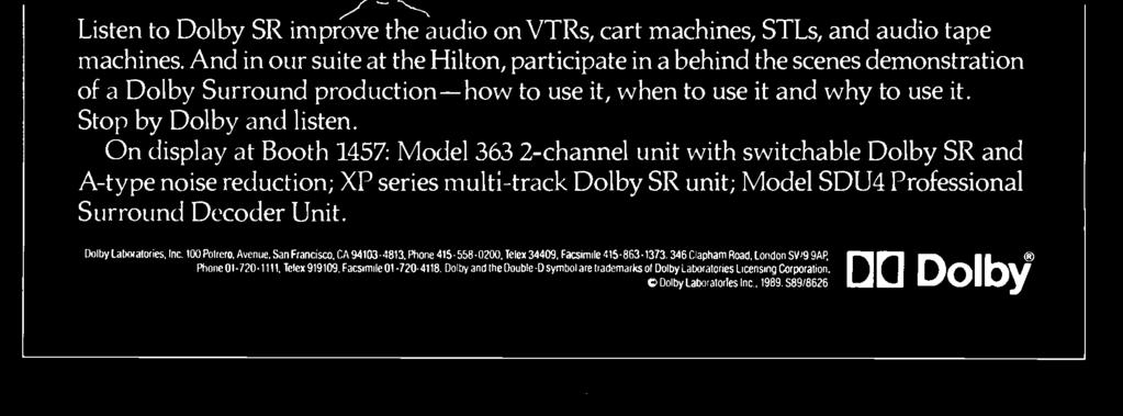 -track Dolby SR unit; Model SDU4 Professional Surround Decoder