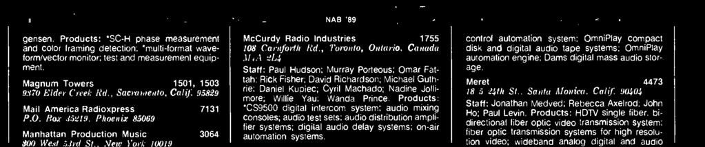 automation systems. optic transmission systems for high resolu-.nn) West 5.brl St.. New York 10019 lion video; wideband analog digital and audio MCL A115 data. Marconi Communication 4338 5o1 S.