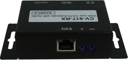 RJ-45 IN: Plug in a Cat-5/5e/6 cable that needs to be linked to the RJ-45 connector of the transmitter. 5.