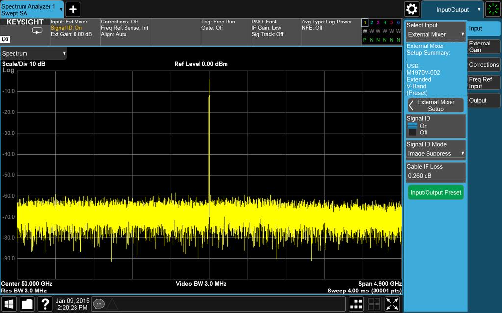 2 Operation Table 2-4 Operation of M1970 Series mixers and the N9040B signal analyzer (Option EXM) (continued) Step Action Notes With wide spans, increasing the number of sweep