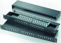 8487 ROLINE Flush Mounting Box, Cat.5e, 26.11.0329 ROLINE 19 Patch Panel, Cat.5e, 24 Port, 21.15.0305 ROLINE S/FTP Patch Cable prep. Cat.5e Lightgrey Lightgrey 26.11.0321 3 26.11.0329 3  5e 19 patchpanels are available in 16 or 24-port versions The panels comply with the EIA / TIA 568 Cat.