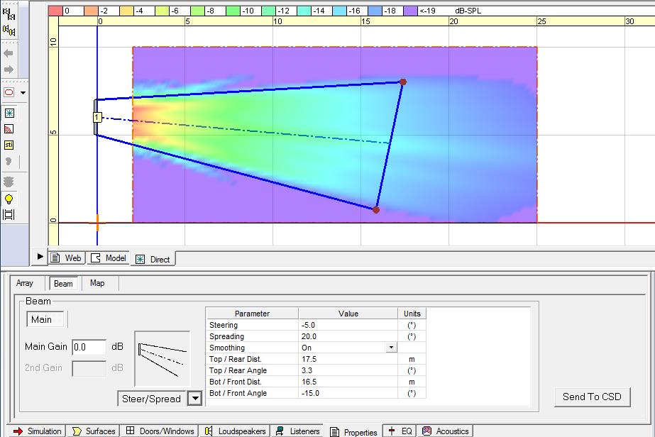 User Interface for Beam Shaping User Interface for Beam Shaping Basic Steer/Spread Select Steer/Spread from the beam type drop-down selector.