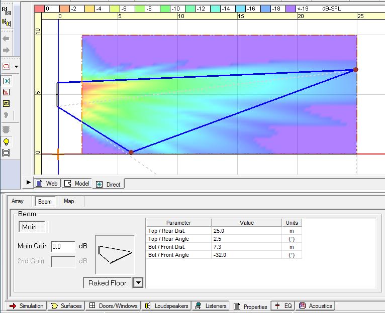 User Interface for Beam Shaping Raked-Floor Optimized Select Raked Floor from the beam type selection.