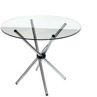 810 - Glass Top (334 Black) - $50.00NZD cafe table round - chrome H.710 x D.
