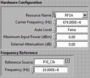 3.2.1.1 Hardware Settings Figure 10 RFSA Resource Configure the resource name used in NI Measurement and Automation explorer for the RFSA.