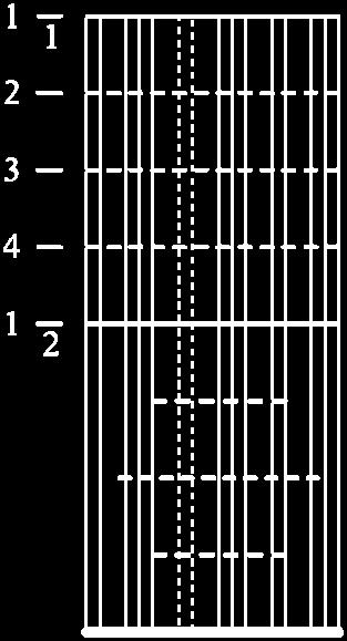 The bars themselves are divided into a number of beats or counts with horizontal dotted lines. These are called counting lines.