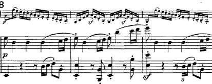 piano. Motive (a) is repeated on the IV degree, melodically forming an interval of a fourth from G up to C.