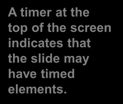 A timer at the top of the screen indicates that the slide may have timed elements.