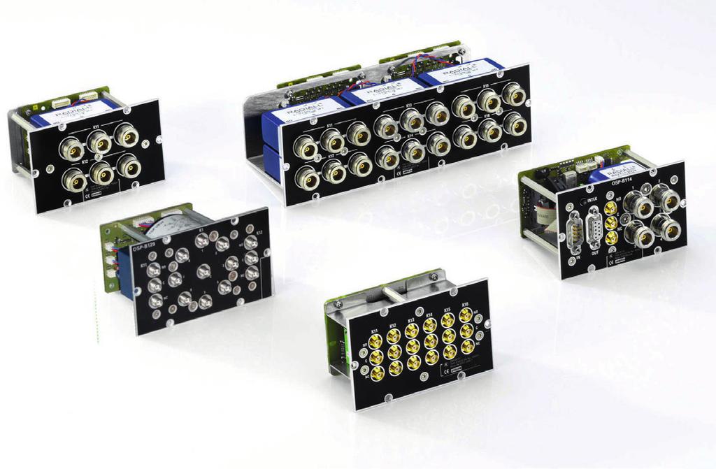 Universal R&S OSP modules with RF coaxial relays Coaxial relays RF solidstate relays (SSR) 0 Hz 9 khz to 6 GHz 8 GHz 10 GHz 12.4 GHz 18 GHz 26.
