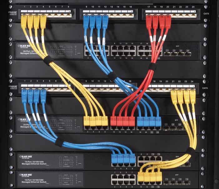 Cables flow downward not out saving even more space with our award-winning SpaceGAIN 45 Angled-Port Patch Panels.